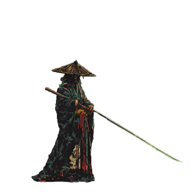 Kabuki Samurai Scene Vinyl Car Decal Sticker – Waterproof & UV-Resistant 8"