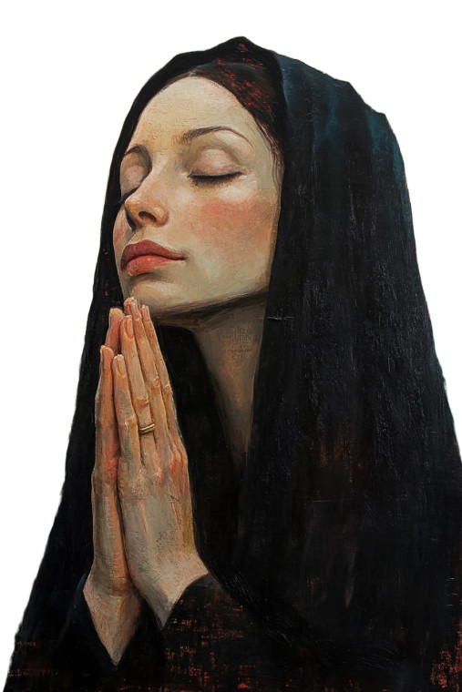 Maria Praying Vinyl Car Decal Sticker – Waterproof & UV-Resistant 8"