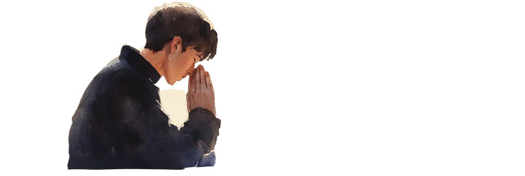 Praying Young Man Vinyl Car Decal Sticker – Waterproof & UV-Resistant 8"