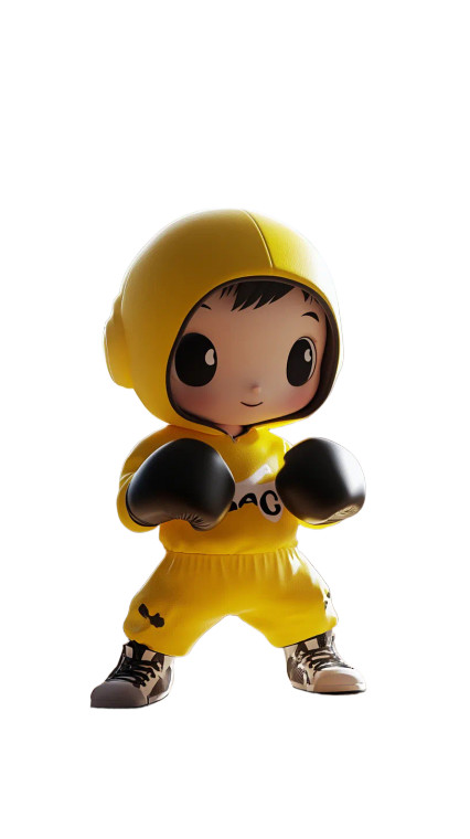 Cute Boxing Boy Vinyl Car Decal Sticker – Waterproof & UV-Resistant 8"