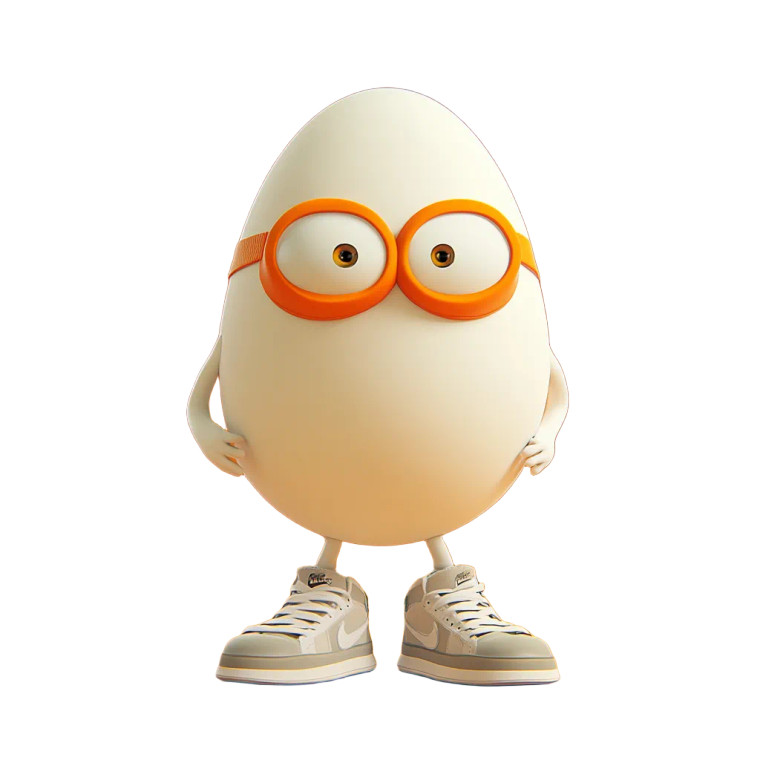 Egg Cartoon Character Vinyl Car Decal Sticker – Waterproof & UV-Resistant 8"