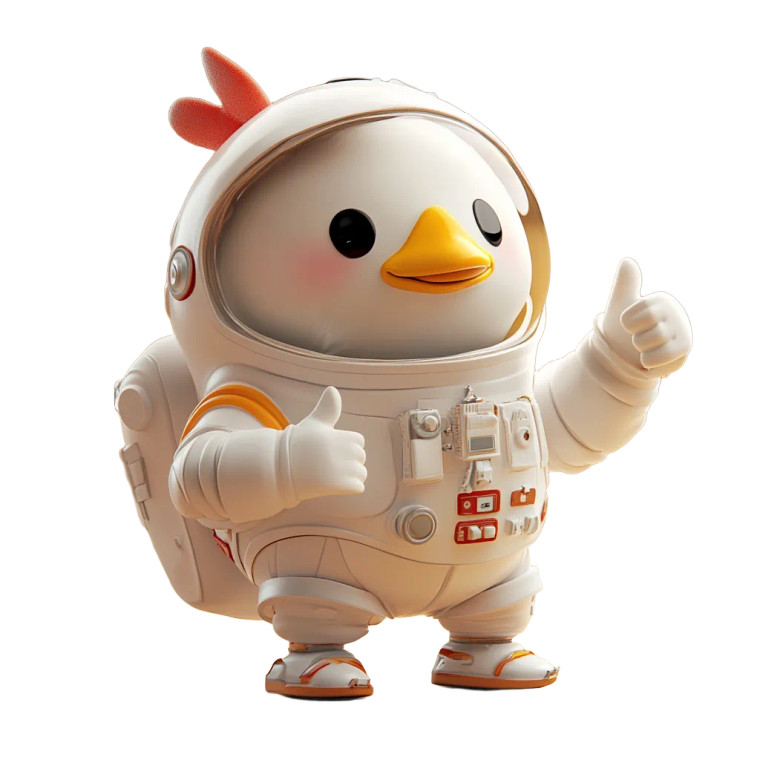 Space Chicken Vinyl Car Decal Sticker – Waterproof & UV-Resistant 8"