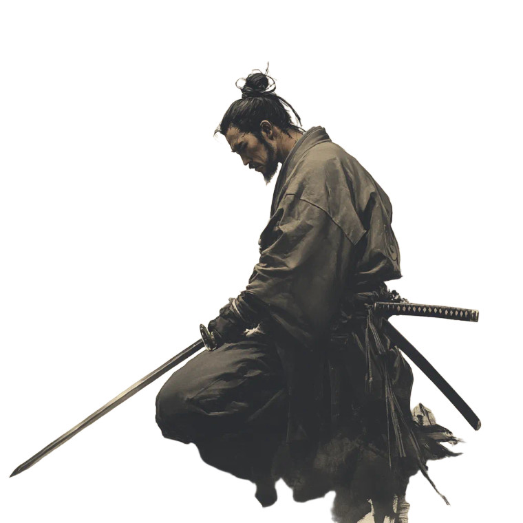 Defeated Samurai Vinyl Car Decal Sticker – Waterproof & UV-Resistant 8"