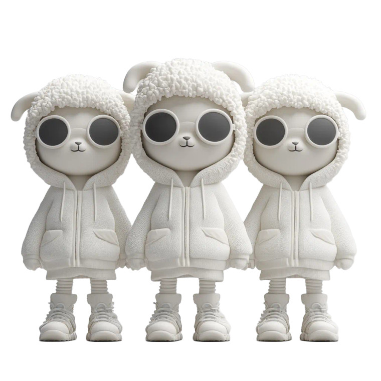 Cute Lamb Toy Vinyl Car Decal Sticker – Waterproof & UV-Resistant 8"