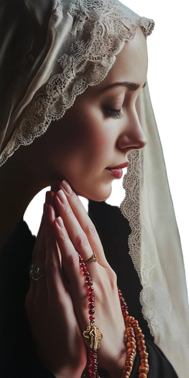 Praying Veiled Woman Vinyl Car Decal Sticker – Waterproof & UV-Resistant 8"
