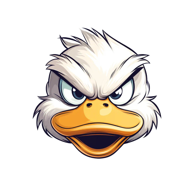 Angry Duck Head Vinyl Car Decal Sticker – Waterproof & UV-Resistant 8"