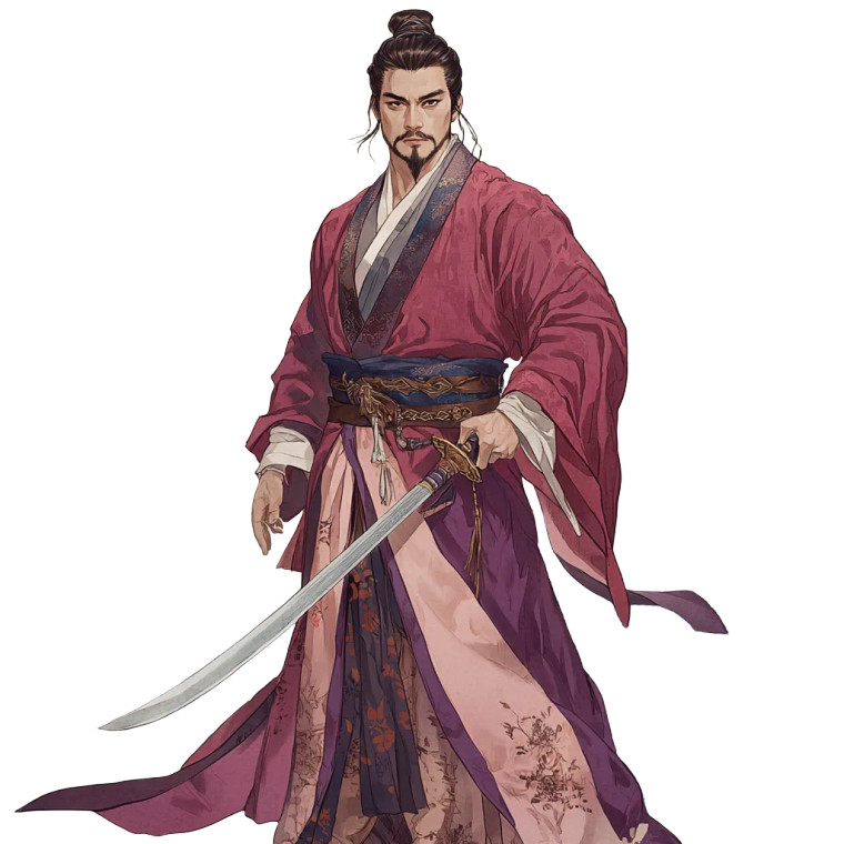 Sun Quan Hanfu Vinyl Car Decal Sticker – Waterproof & UV-Resistant 8"