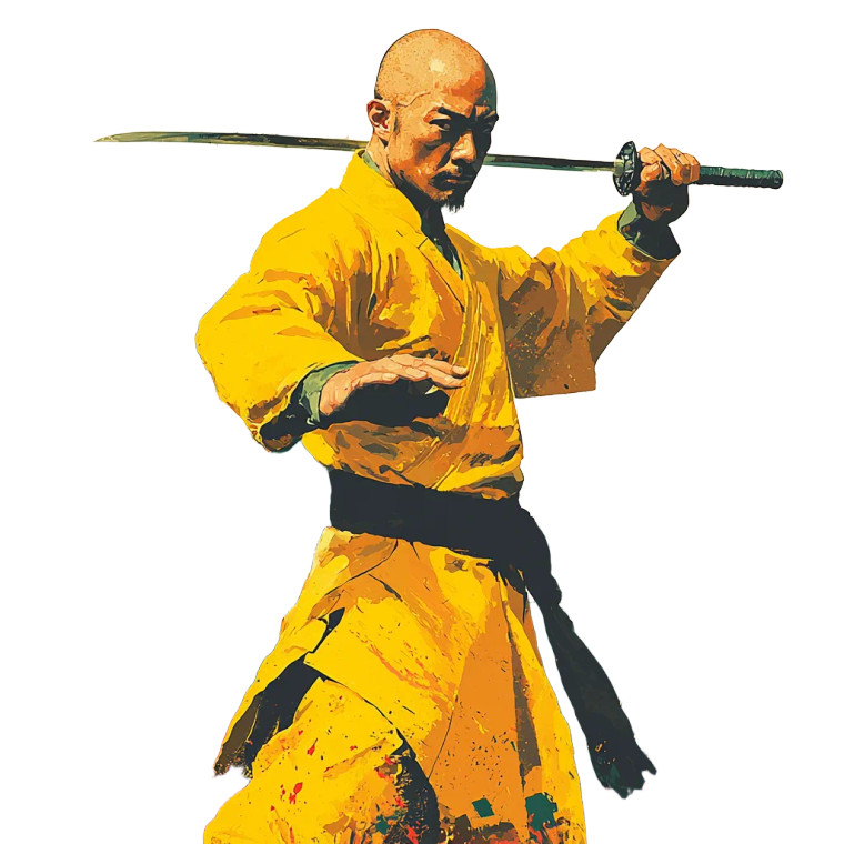Kung Fu Monk V3 Vinyl Car Decal Sticker – Waterproof & UV-Resistant 8"
