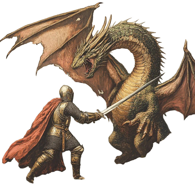 Knight Vs Dragon V16 Vinyl Car Decal Sticker – Waterproof & UV-Resistant 8"