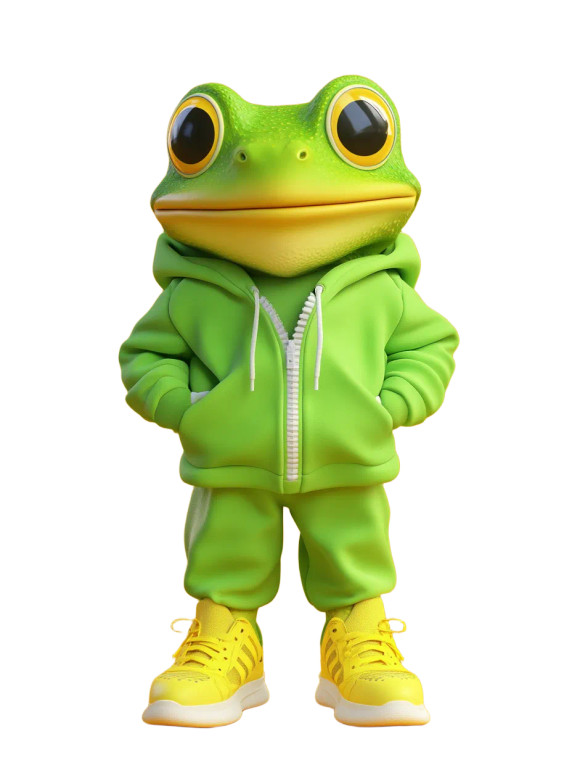 Chibi Frog Mascot Vinyl Car Decal Sticker – Waterproof & UV-Resistant 8"