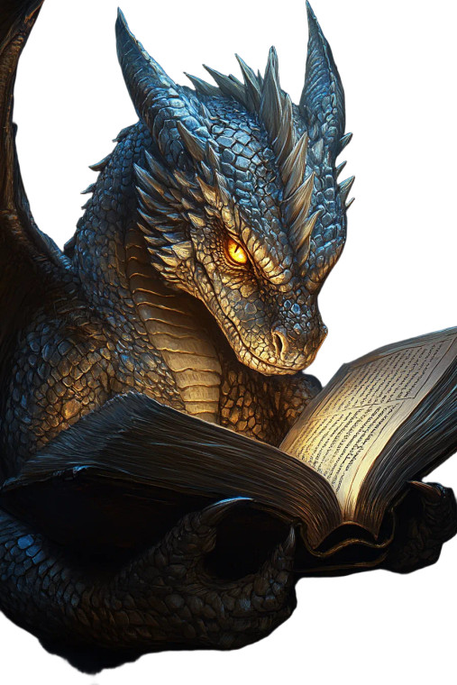 Ancient Dragon Reading Vinyl Car Decal Sticker – Waterproof & UV-Resistant 8"