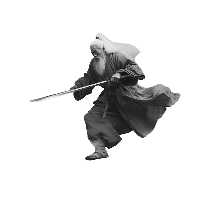 Flying Taoist Master Vinyl Car Decal Sticker – Waterproof & UV-Resistant 8"
