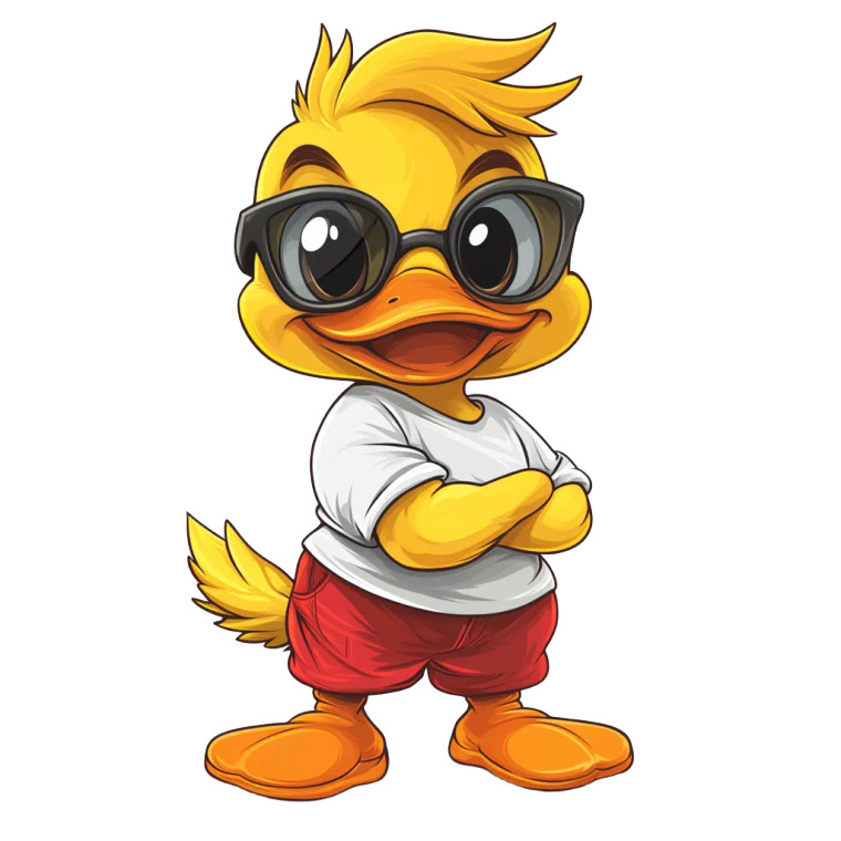 Cute Duck Cartoon Vinyl Car Decal Sticker – Waterproof & UV-Resistant 8"