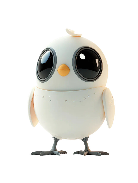 Cute Birdie Robot Vinyl Car Decal Sticker – Waterproof & UV-Resistant 8"