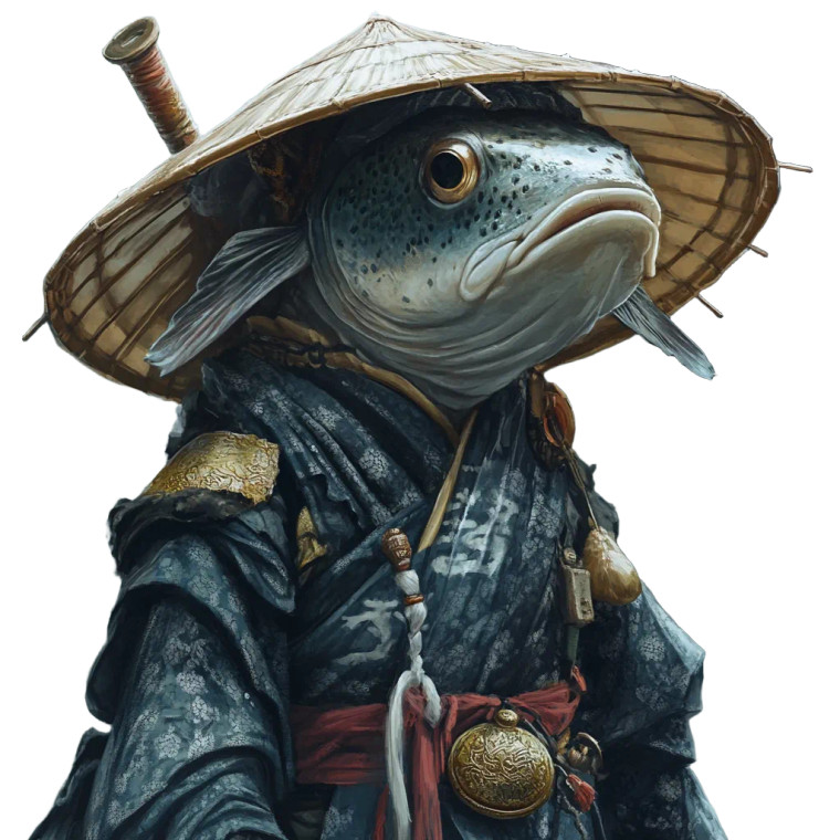 Fish Peasant Portrait Vinyl Car Decal Sticker – Waterproof & UV-Resistant 8"