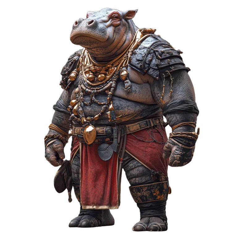 Hippo Warrior Vinyl Car Decal Sticker – Waterproof & UV-Resistant 8"