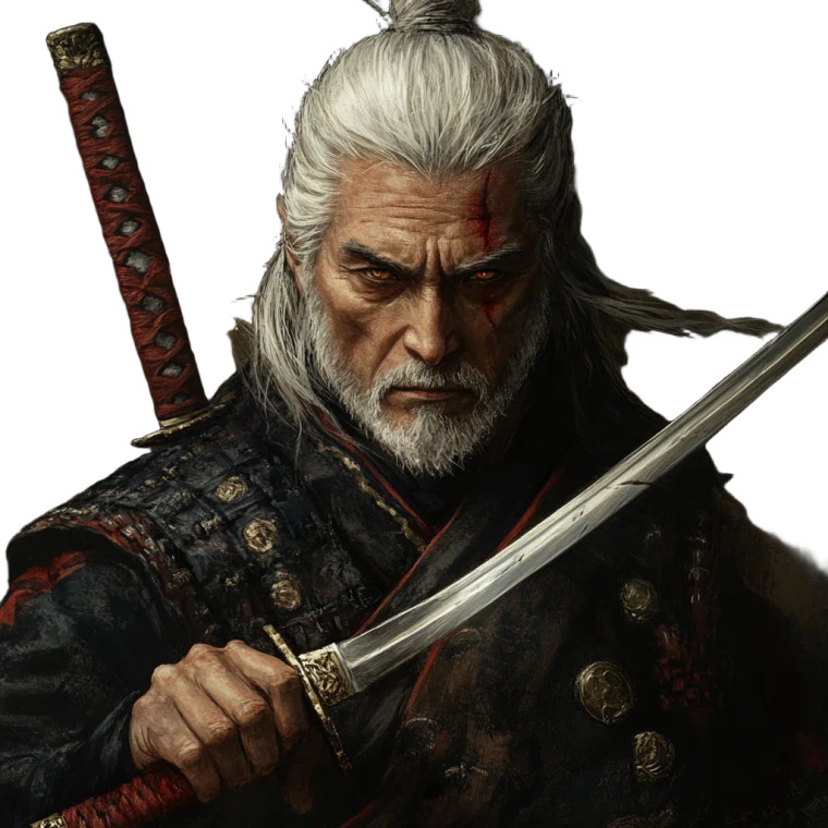 Witcher Samurai Vinyl Car Decal Sticker – Waterproof & UV-Resistant 8"