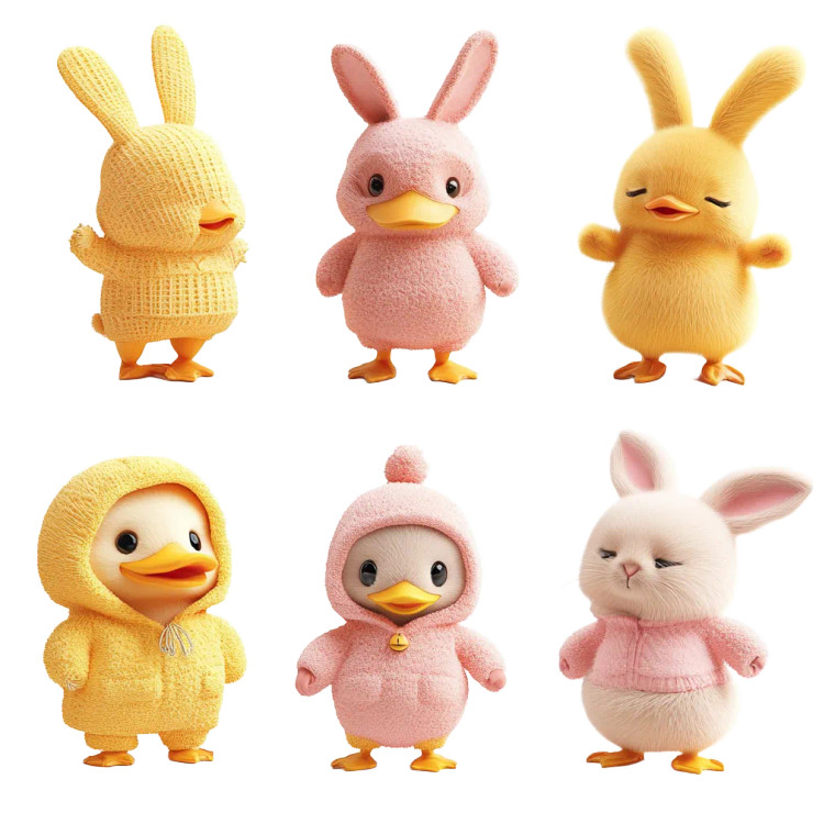 Cute Duck Bunny Vinyl Car Decal Sticker – Waterproof & UV-Resistant 8"