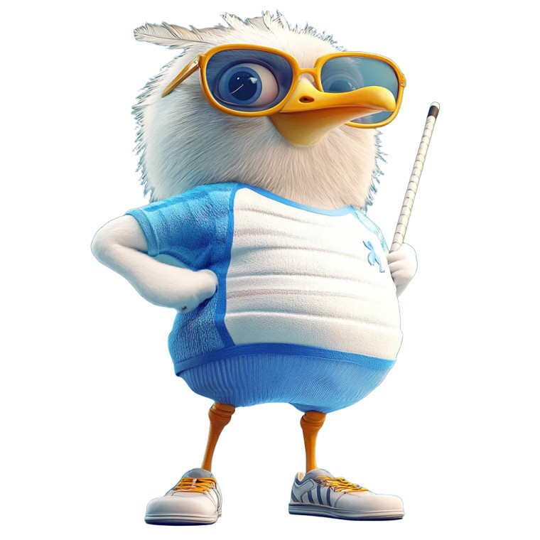 Pole Vaulting Seagull Vinyl Car Decal Sticker – Waterproof & UV-Resistant 8"