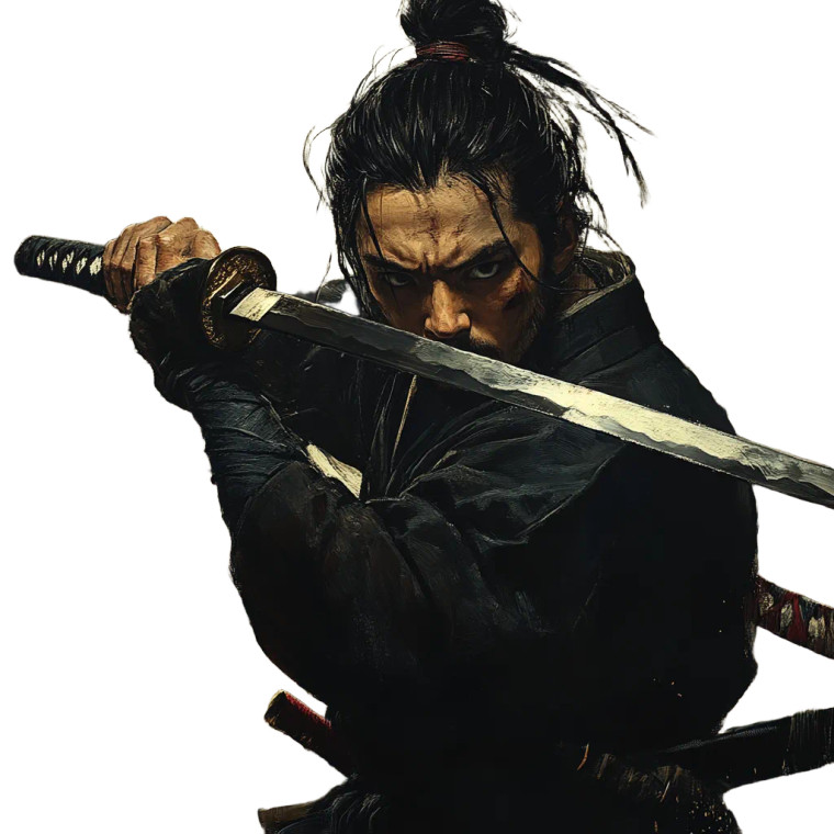 Ronin With Katana Vinyl Car Decal Sticker – Waterproof & UV-Resistant 8"