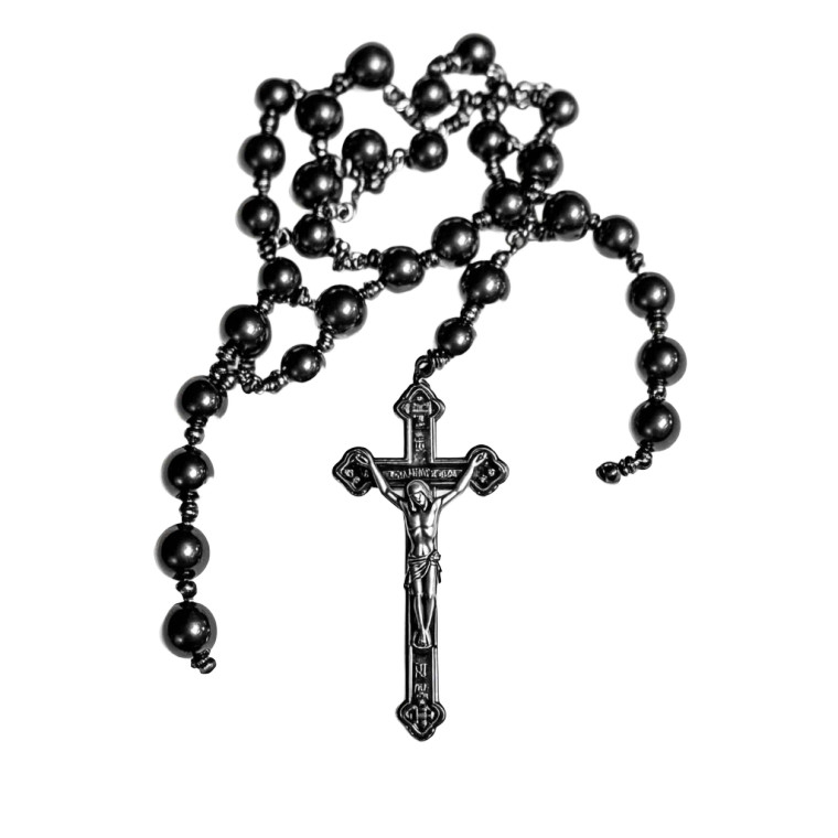 Rosary On White Vinyl Car Decal Sticker – Waterproof & UV-Resistant 8"