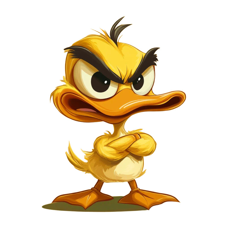 Angry Cartoon Duck Vinyl Car Decal Sticker – Waterproof & UV-Resistant 8"
