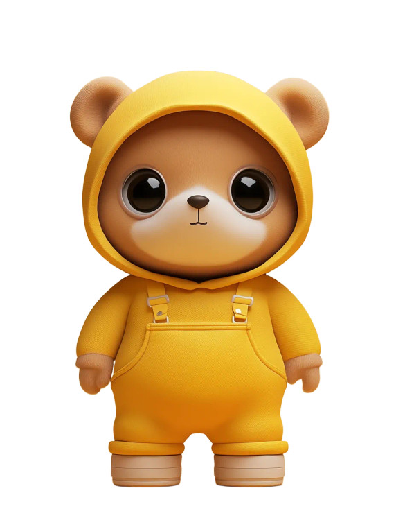 Cute Cartoon Bear Vinyl Car Decal Sticker – Waterproof & UV-Resistant 8"