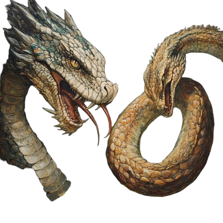 Dragon And Snake Vinyl Car Decal Sticker – Waterproof & UV-Resistant 8"