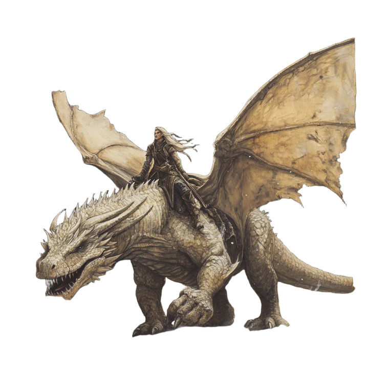 Wizard On Dragon Vinyl Car Decal Sticker – Waterproof & UV-Resistant 8"