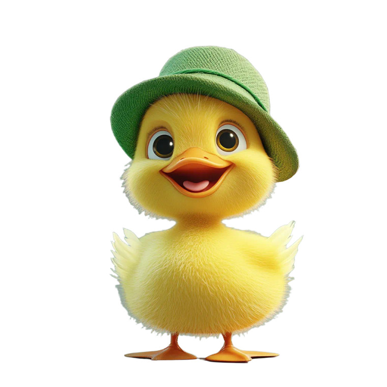 Cute Duck Illustration Vinyl Car Decal Sticker – Waterproof & UV-Resistant 8"