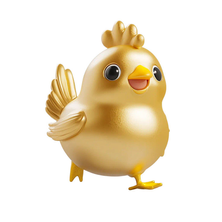 Chubby Golden Chicken Vinyl Car Decal Sticker – Waterproof & UV-Resistant 8"