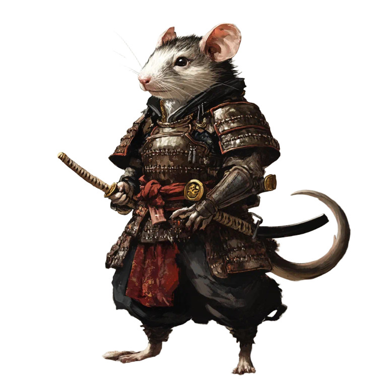 Samurai Rat Vinyl Car Decal Sticker – Waterproof & UV-Resistant 8" Samurai Rat Vinyl Car Decal Sticker – Waterproof & UV-Resistant 8"