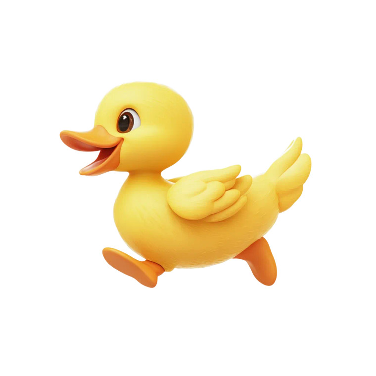 Running Yellow Duck Vinyl Car Decal Sticker – Waterproof & UV-Resistant 8"
