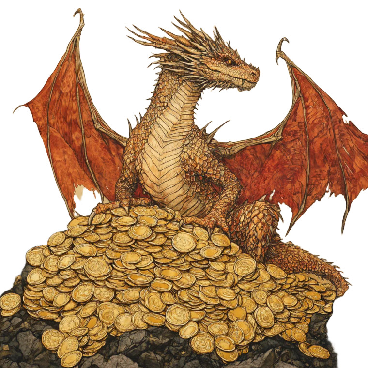 Dragon On Gold Vinyl Car Decal Sticker – Waterproof & UV-Resistant 8"