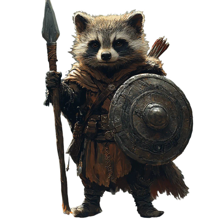 Racoon Druid Vinyl Car Decal Sticker – Waterproof & UV-Resistant 8"