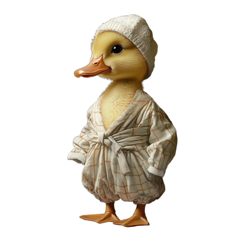 Cute Duck Pajamas Vinyl Car Decal Sticker – Waterproof & UV-Resistant 8"