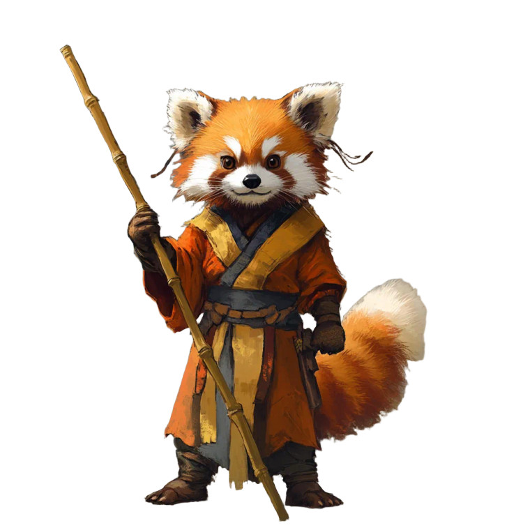 Red Panda Monk Vinyl Car Decal Sticker – Waterproof & UV-Resistant 8"