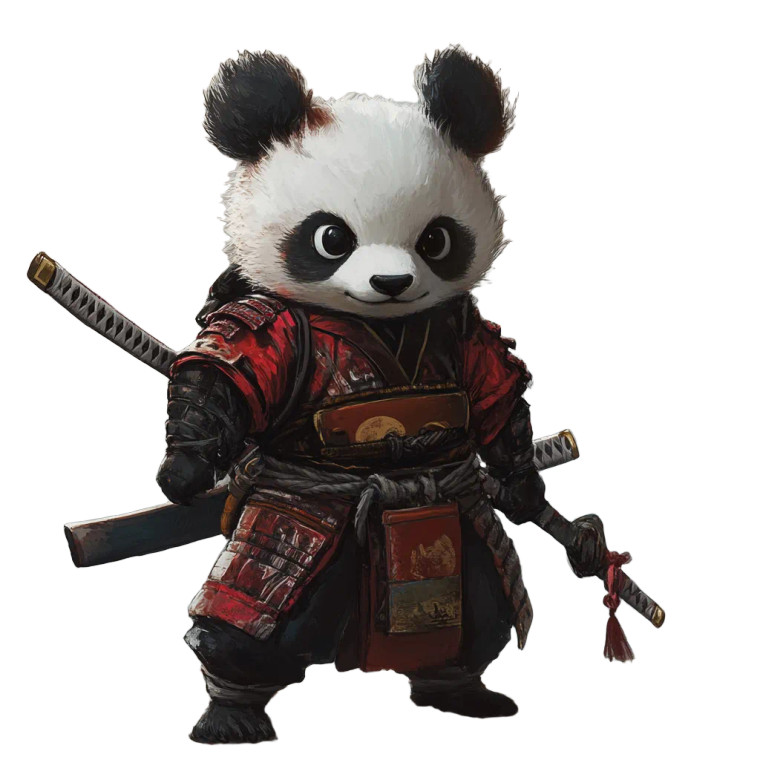 Samurai Panda V2 Vinyl Car Decal Sticker – Waterproof & UV-Resistant 8"