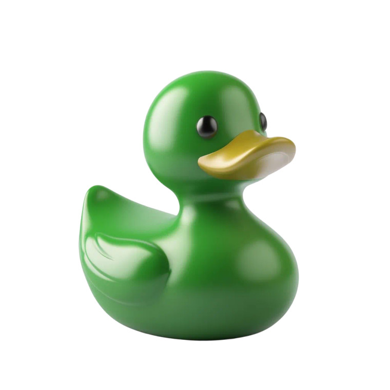 Green Rubber Duck Vinyl Car Decal Sticker – Waterproof & UV-Resistant 8"