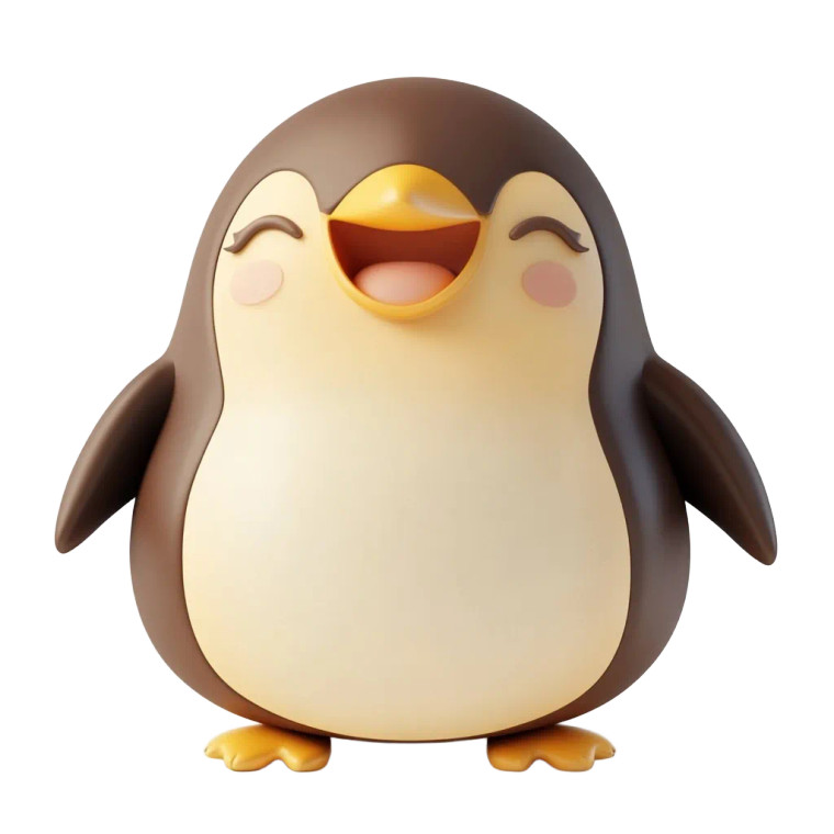 Kawaii Brown Penguin Vinyl Car Decal Sticker – Waterproof & UV-Resistant 8"