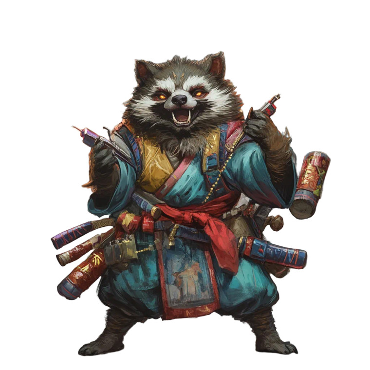 Tanuki Bard Vinyl Car Decal Sticker – Waterproof & UV-Resistant 8"