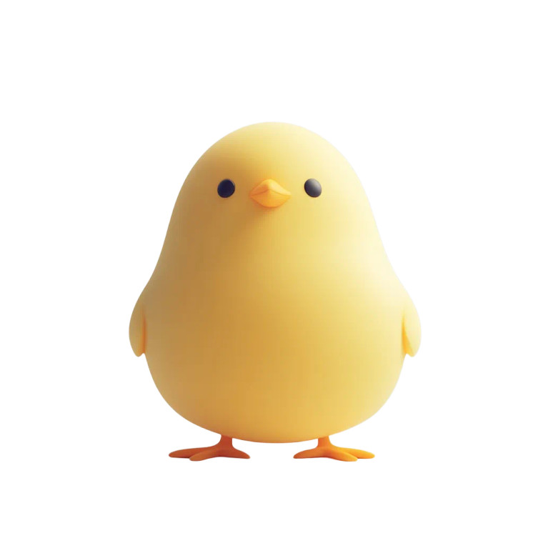 Chubby Yellow Chick Vinyl Car Decal Sticker – Waterproof & UV-Resistant 8"