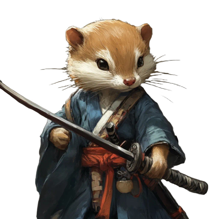 Stoat Samurai Vinyl Car Decal Sticker – Waterproof & UV-Resistant 8"