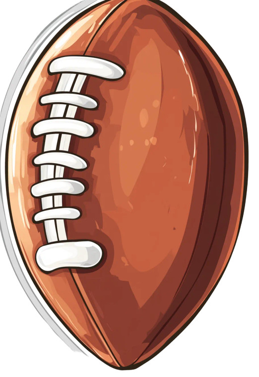 White Football Clipart Vinyl Car Decal Sticker – Waterproof & UV-Resistant 8"