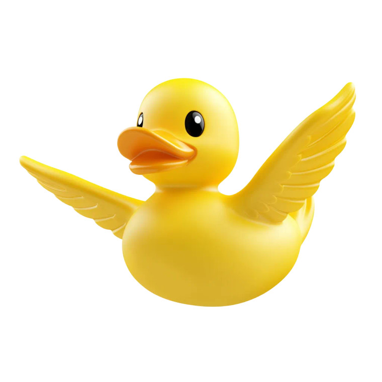 Flying Rubber Duck V2 Vinyl Car Decal Sticker – Waterproof & UV-Resistant 8"