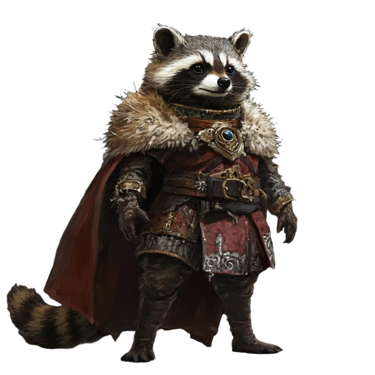 Fantasy Raccoon King Vinyl Car Decal Sticker – Waterproof & UV-Resistant 8"