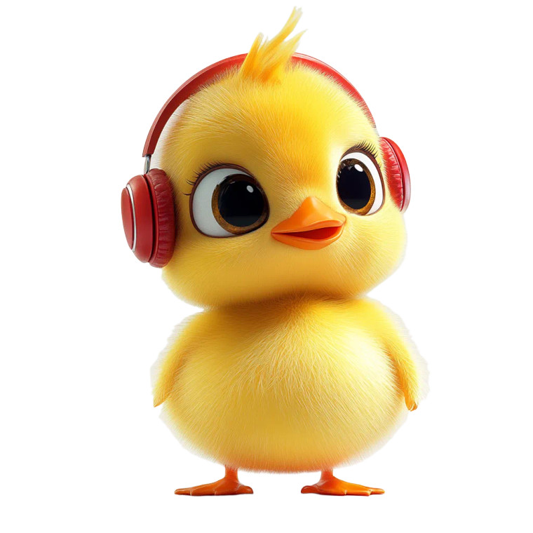 Cute Duck Headphones Vinyl Car Decal Sticker – Waterproof & UV-Resistant 8"