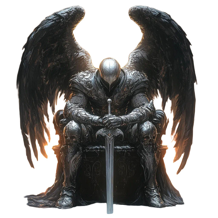 White Angel Throne Vinyl Car Decal Sticker – Waterproof & UV-Resistant 8"