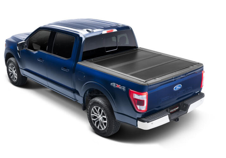 2022-2023 Ford Maverick | UnderCover Ultra Flex Hard Bi-Fold Tonneau Cover | Matte Black, LED Lighting, Aluminum