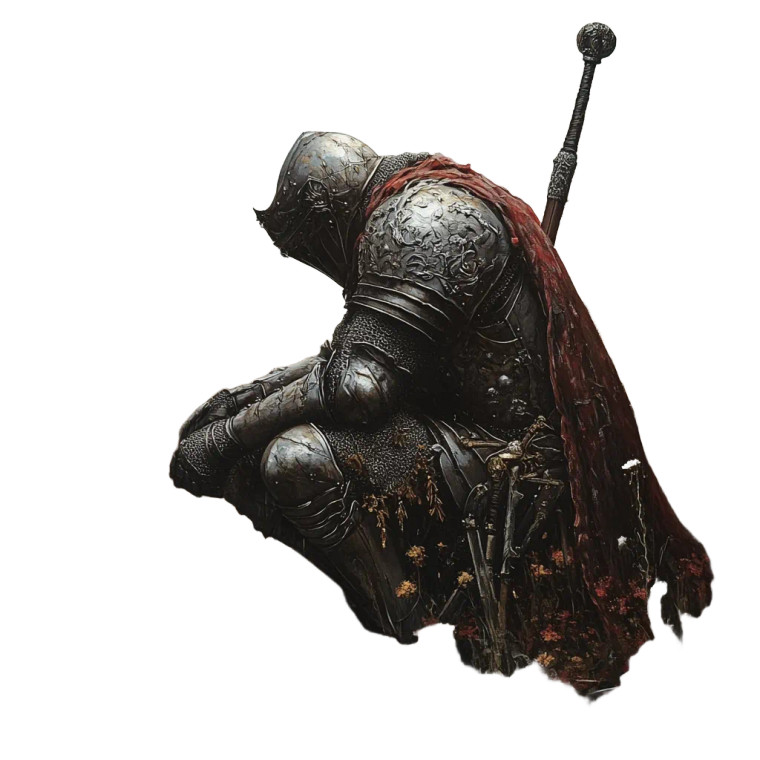 Knight Kneeling Vinyl Car Decal Sticker – Waterproof & UV-Resistant 8"